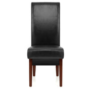 Silla Cuero Regenerado Madera - Carlo Nogal Negro