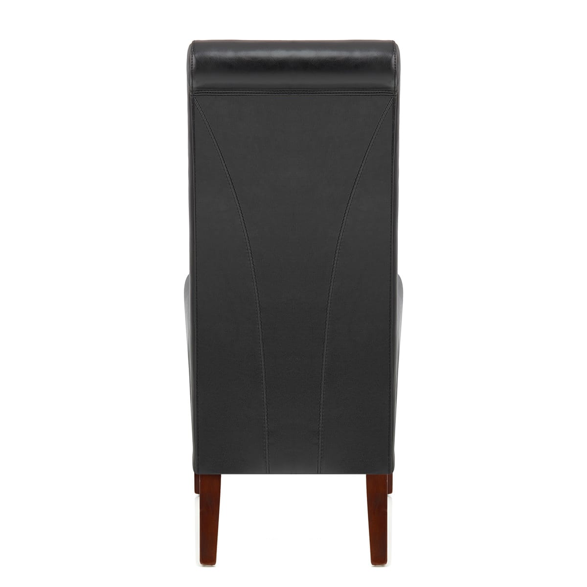 Silla Cuero Regenerado Madera - Carlo Nogal Negro