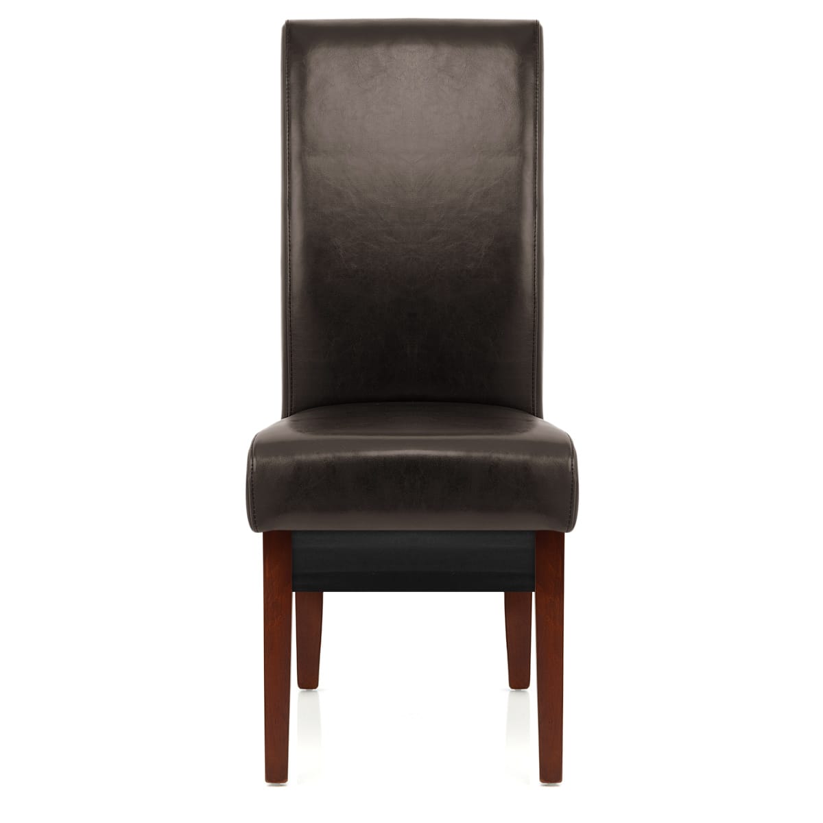 Silla Cuero Regenerado Madera - Carlo Nogal Marrón