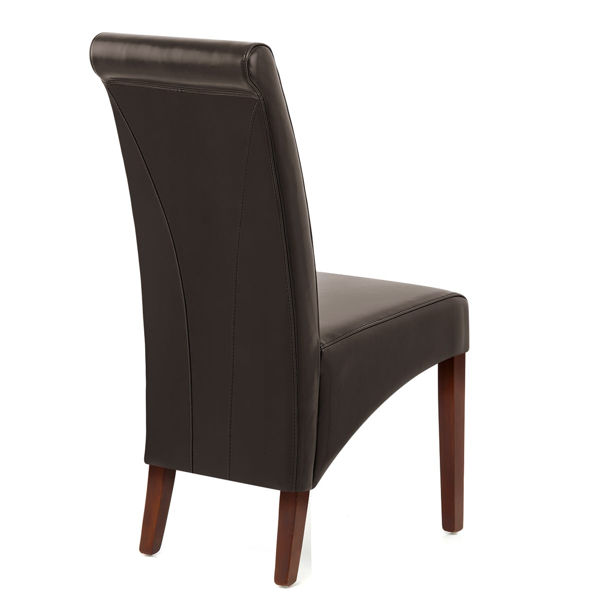 Silla Cuero Regenerado Madera - Carlo Nogal Marrón
