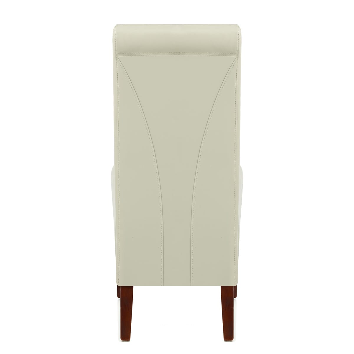 Silla Cuero Regenerado Madera - Carlo Nogal Crema