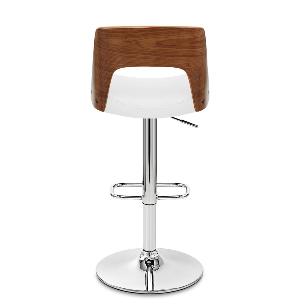 Taburete Auténtico Cuero Madera - Carmen Blanco