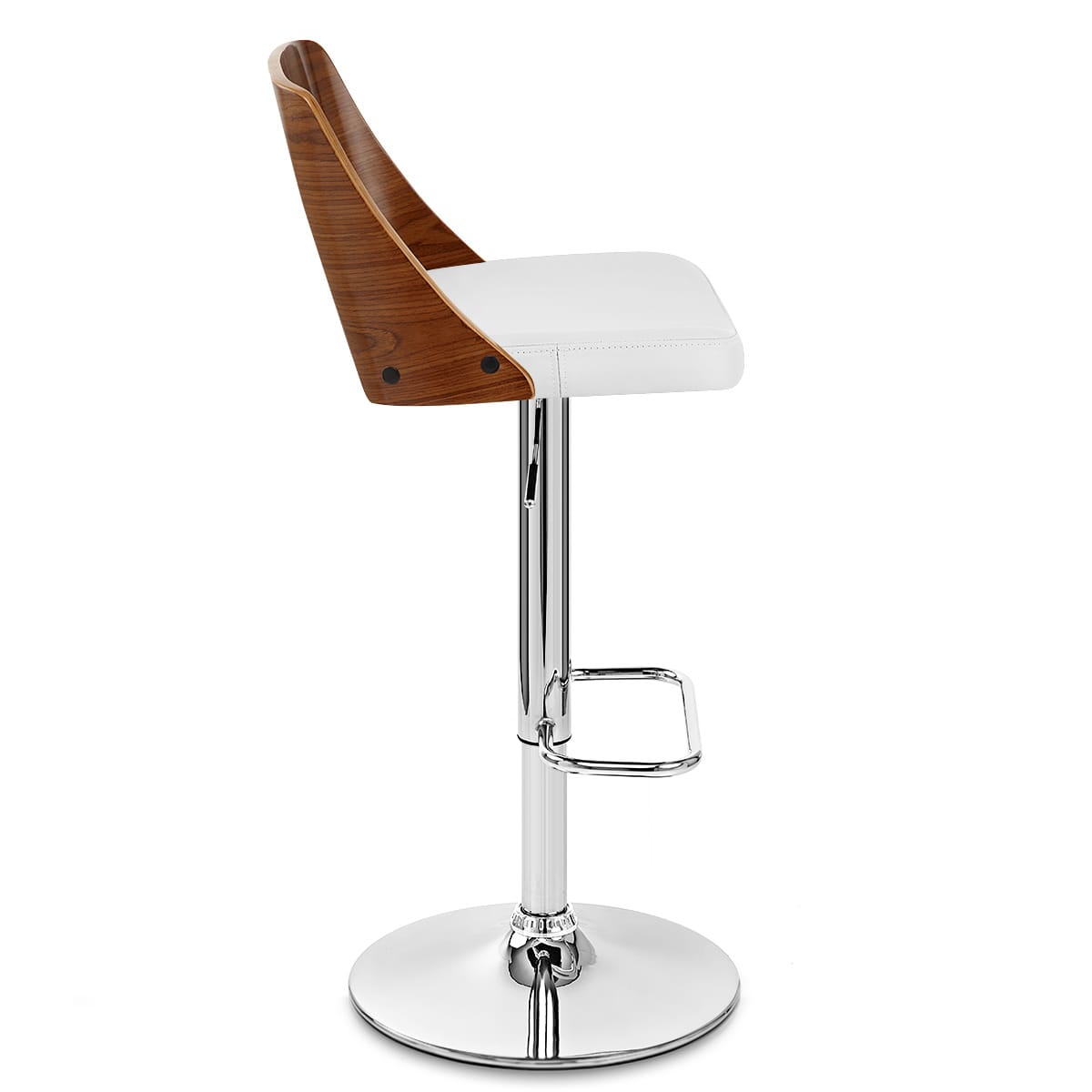 Taburete Auténtico Cuero Madera - Carmen Blanco