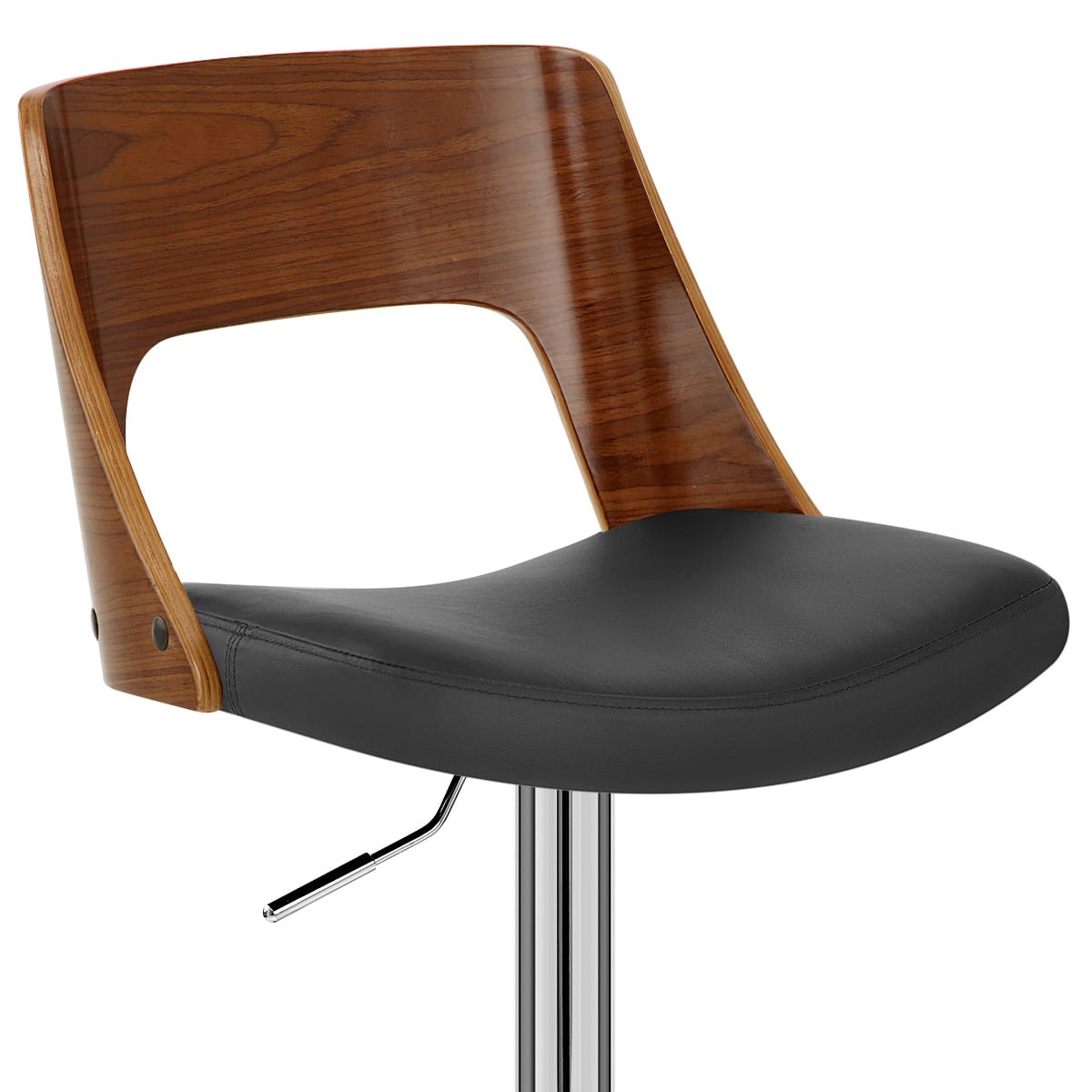 Taburete Auténtico Cuero Madera - Carmen Negro