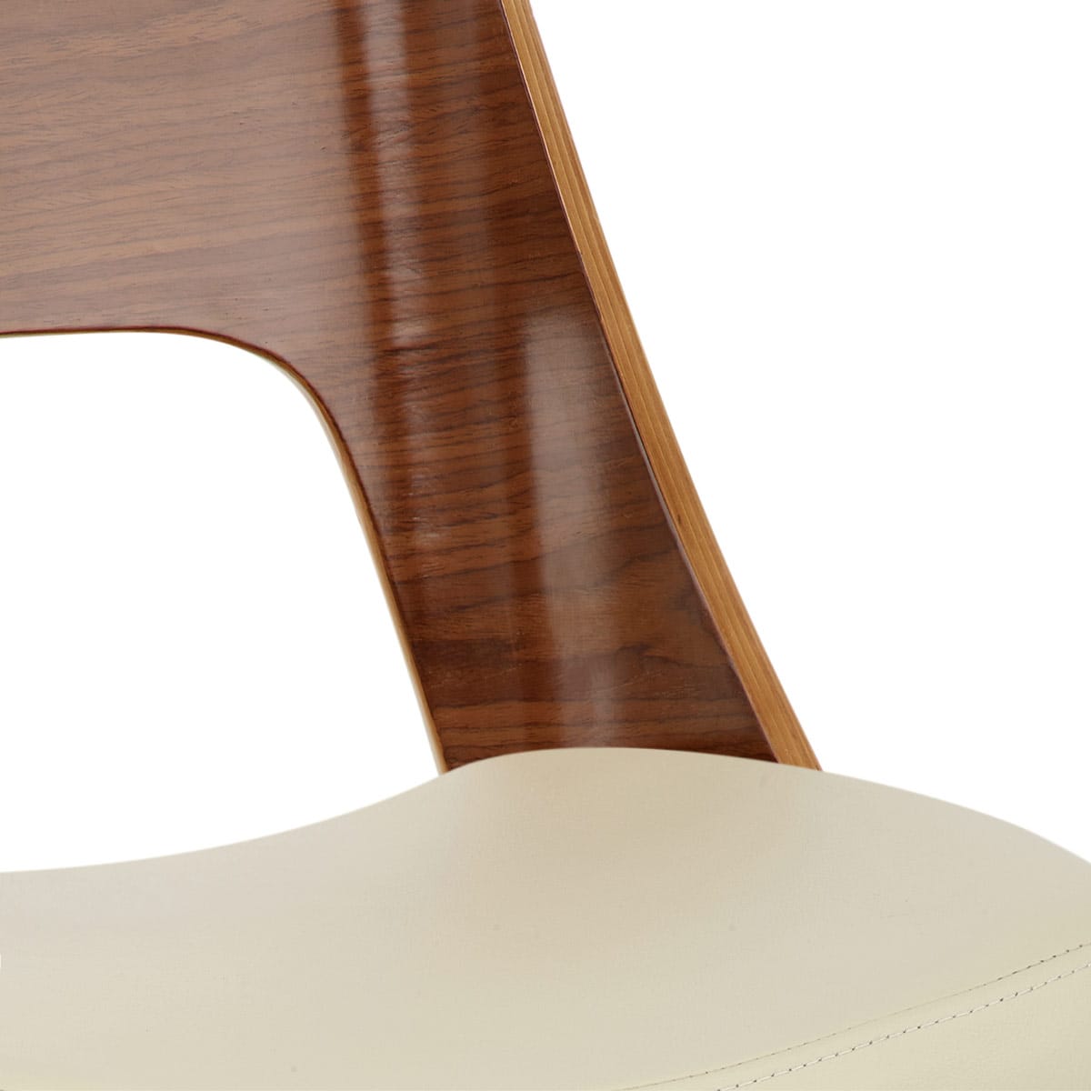 Taburete Auténtico Cuero Madera - Carmen Crema