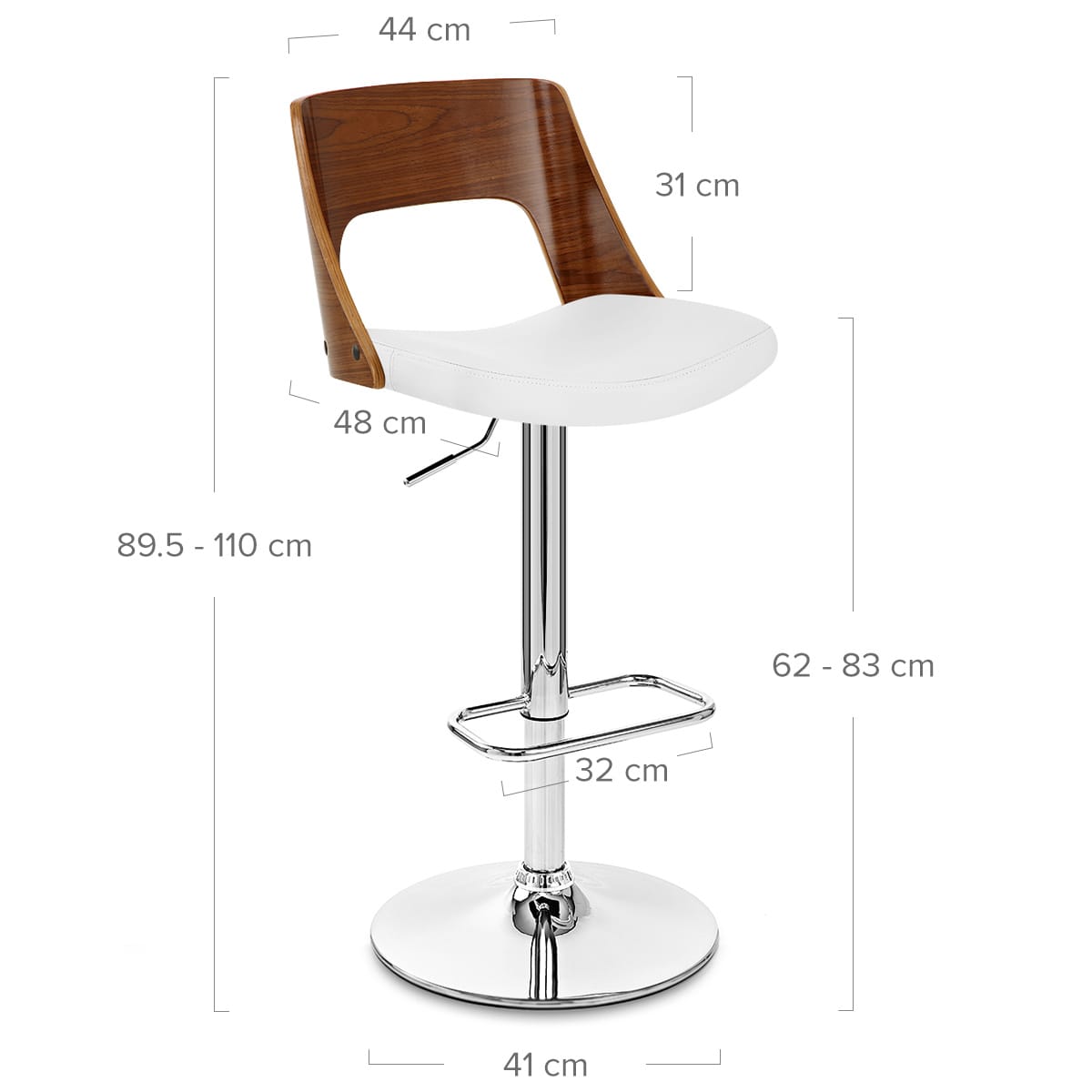 Taburete Auténtico Cuero Madera - Carmen Blanco