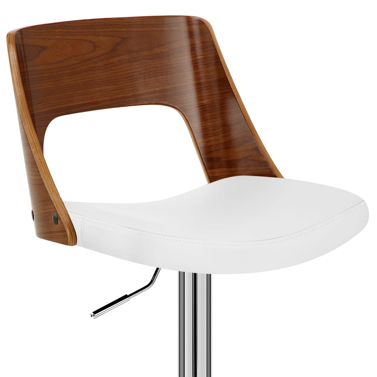 Taburete Auténtico Cuero Madera - Carmen Blanco