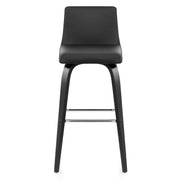 Taburete Polipiel Madera - Carlota Negro
