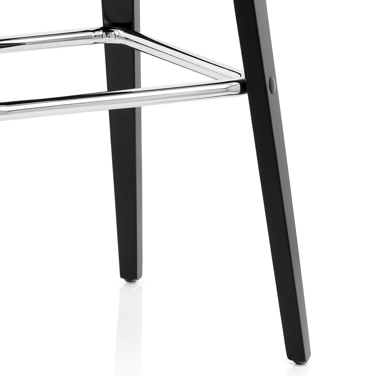 Taburete Polipiel Madera - Carlota Negro