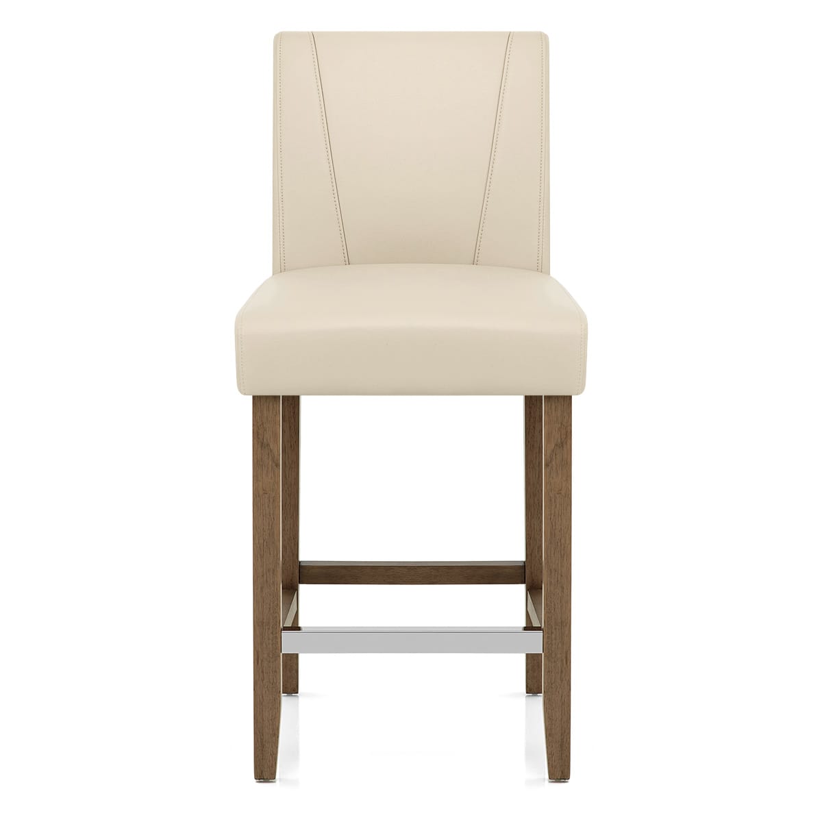 Taburete Polipiel Madera - Chartwell Crema
