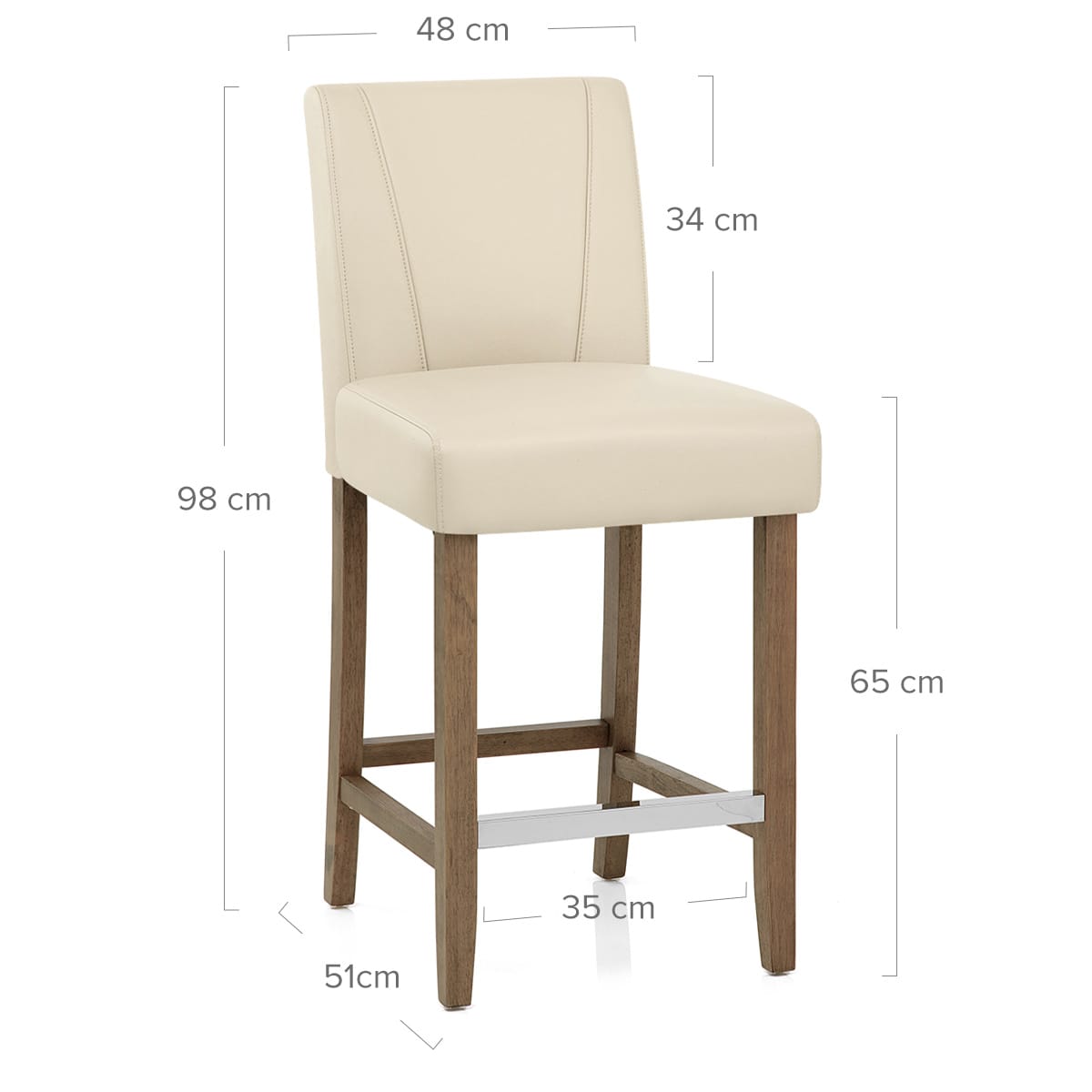 Taburete Polipiel Madera - Chartwell Crema