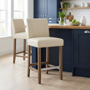 Taburete Polipiel Madera - Chartwell Crema