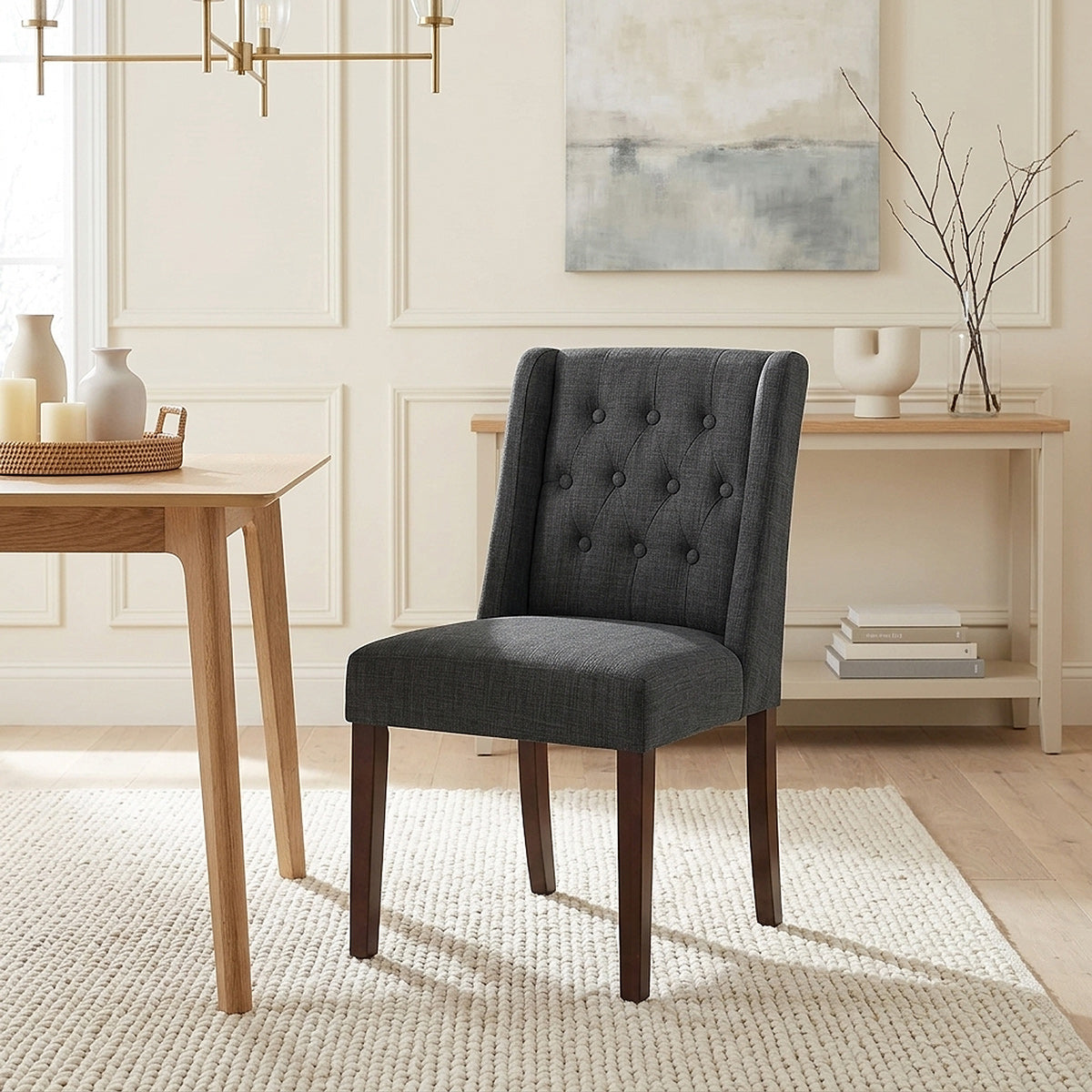 Silla Tela Nogal - Chatsworth Gris