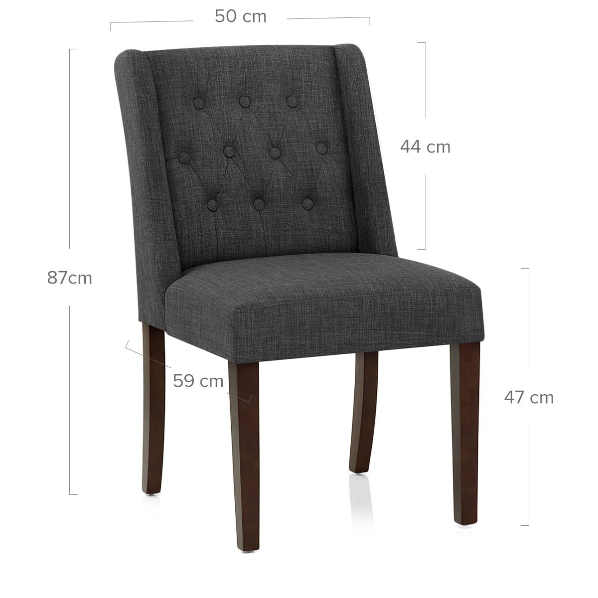 Silla Tela Nogal - Chatsworth Gris