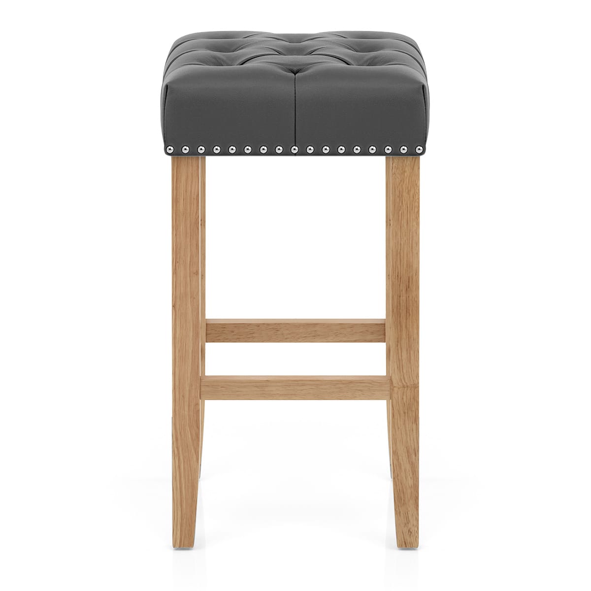 Banqueta Cuero Regenerado Madera - Chelsea Gris