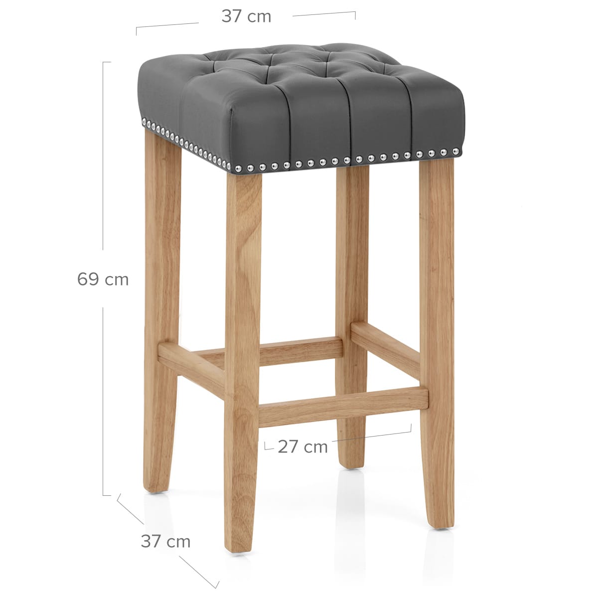 Banqueta Cuero Regenerado Madera - Chelsea Gris