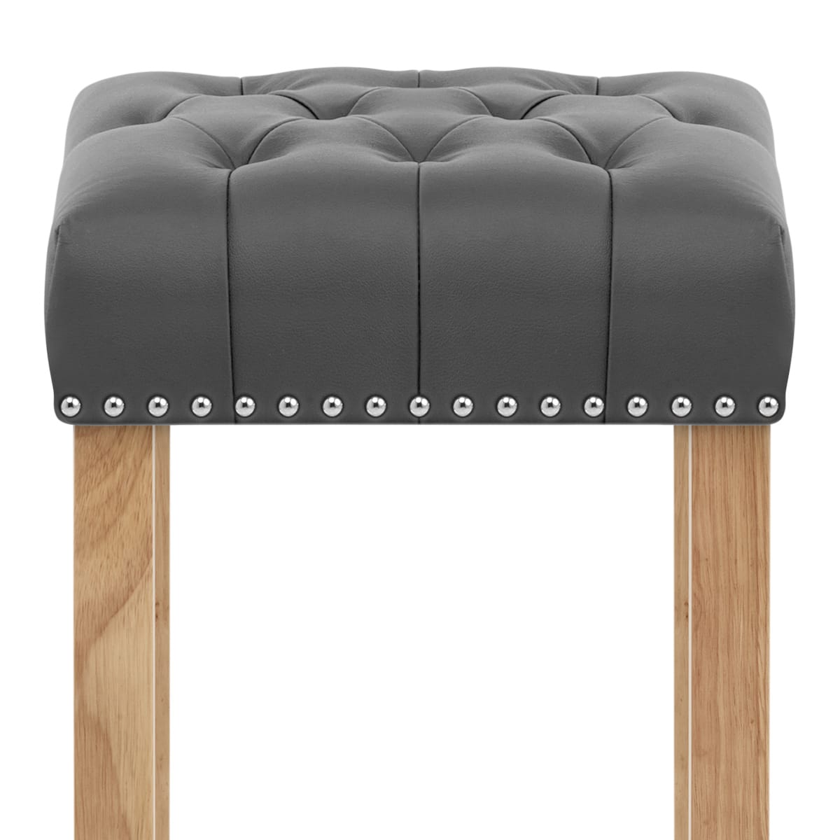 Banqueta Cuero Regenerado Madera - Chelsea Gris