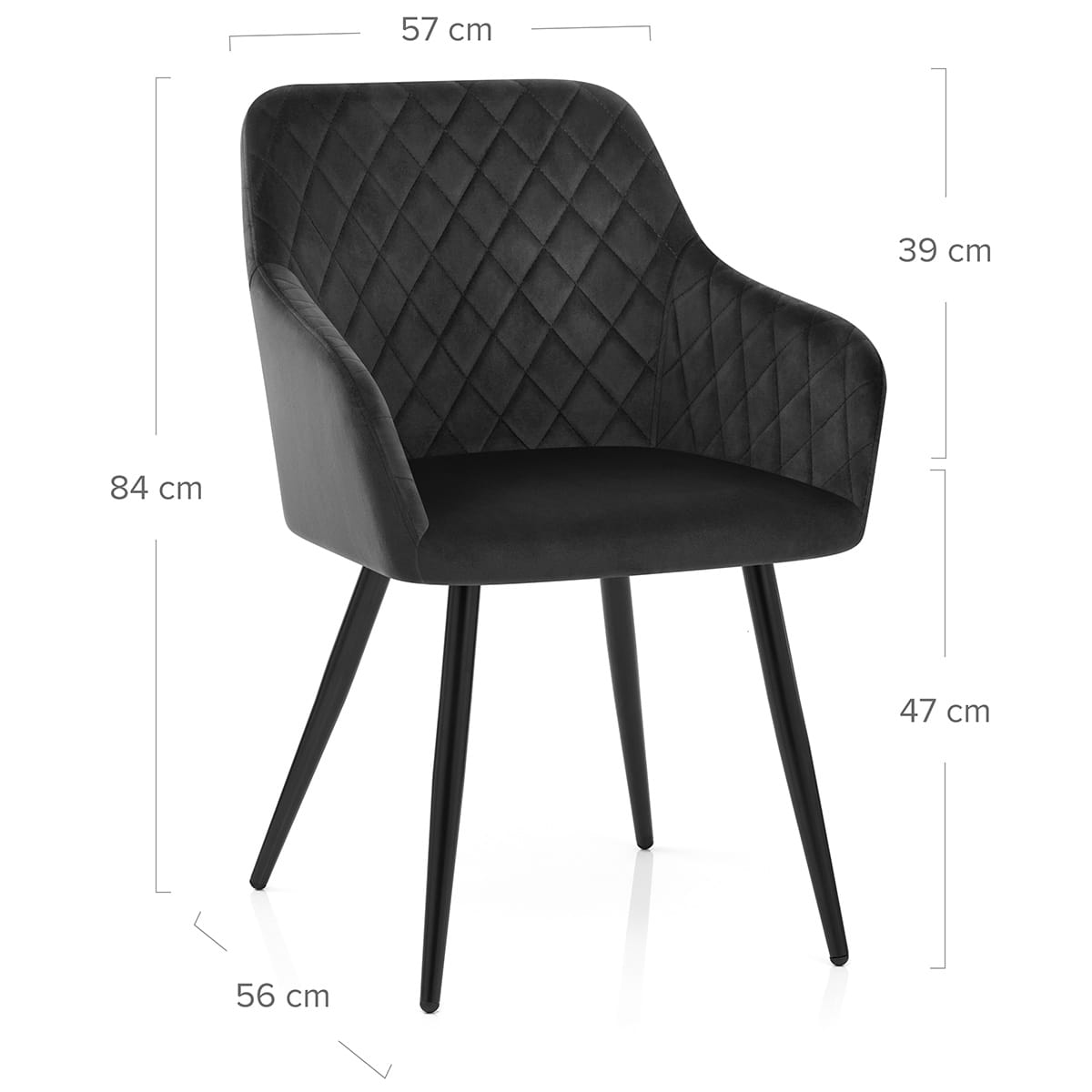 Silla Comedor Terciopelo - Chevy Negro