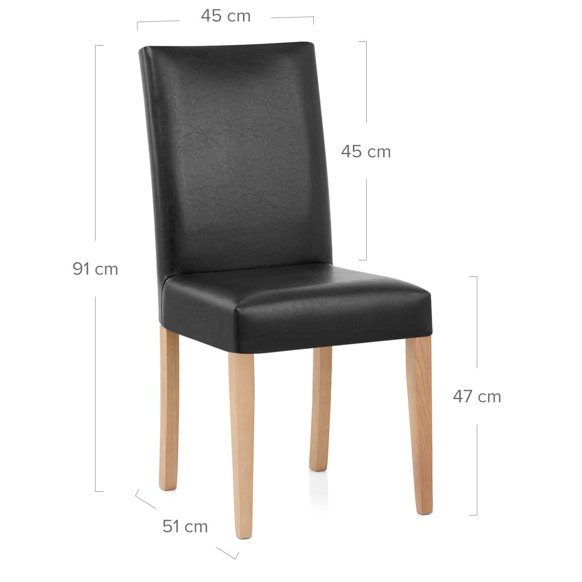 Silla Cuero Regenerado Madera - Chicago Roble Negro