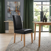 Silla Cuero Regenerado Madera - Chicago Roble Negro