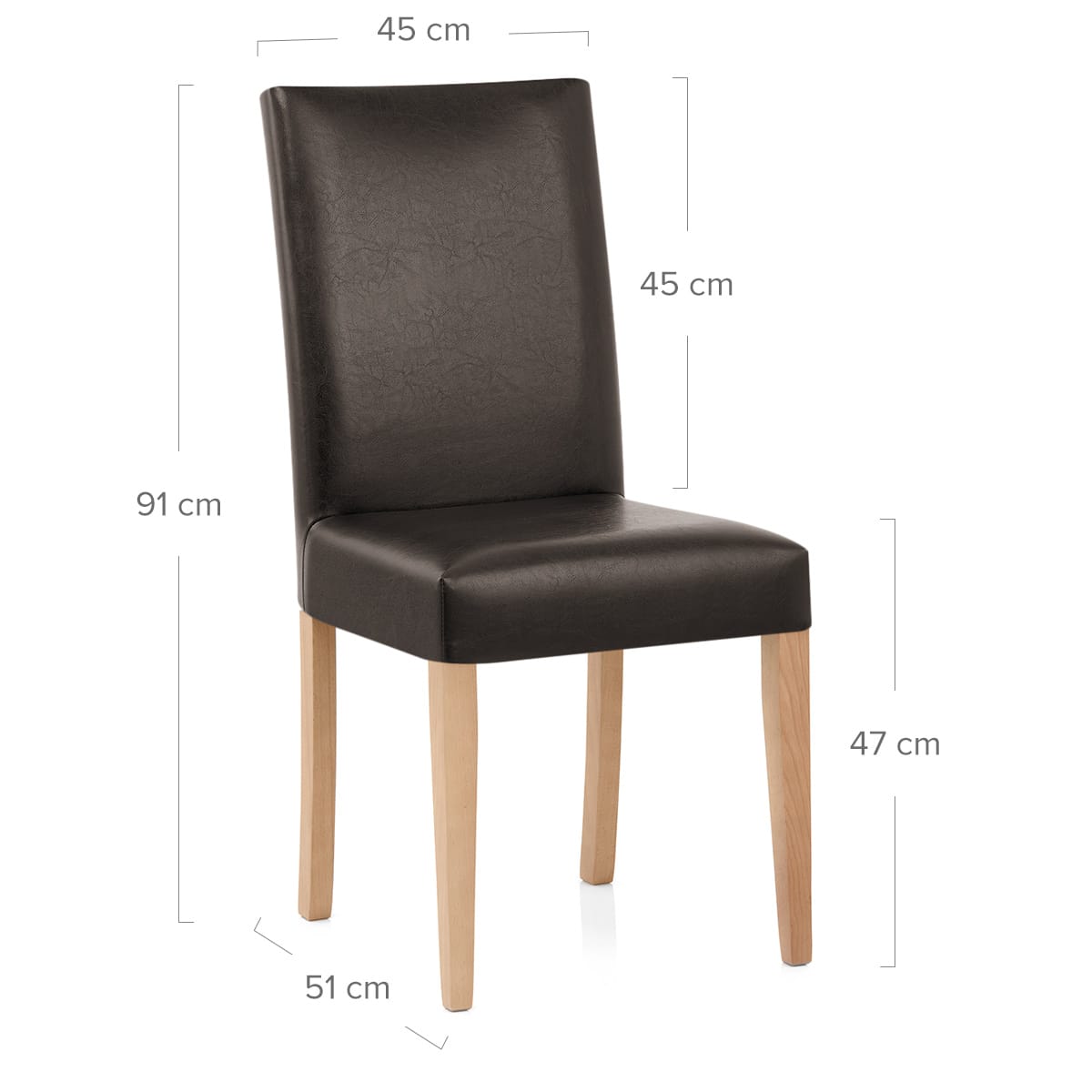 Silla Cuero Regenerado Madera - Chicago Roble Marrón