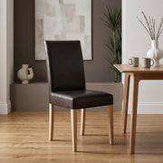Silla Cuero Regenerado Madera - Chicago Roble Marrón