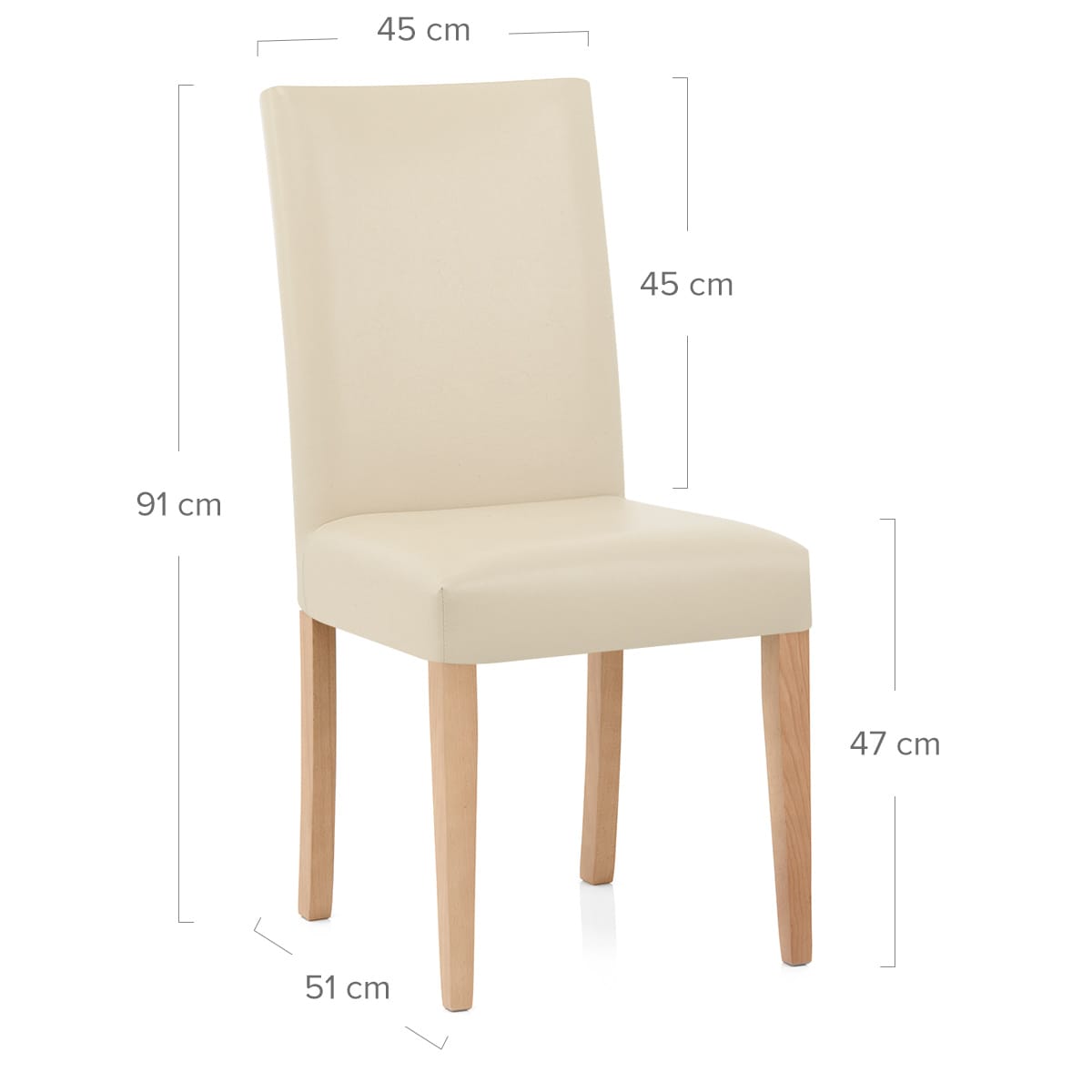 Silla Cuero Regenerado Madera - Chicago Roble Crema