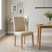 Silla Cuero Regenerado Madera - Chicago Roble Crema