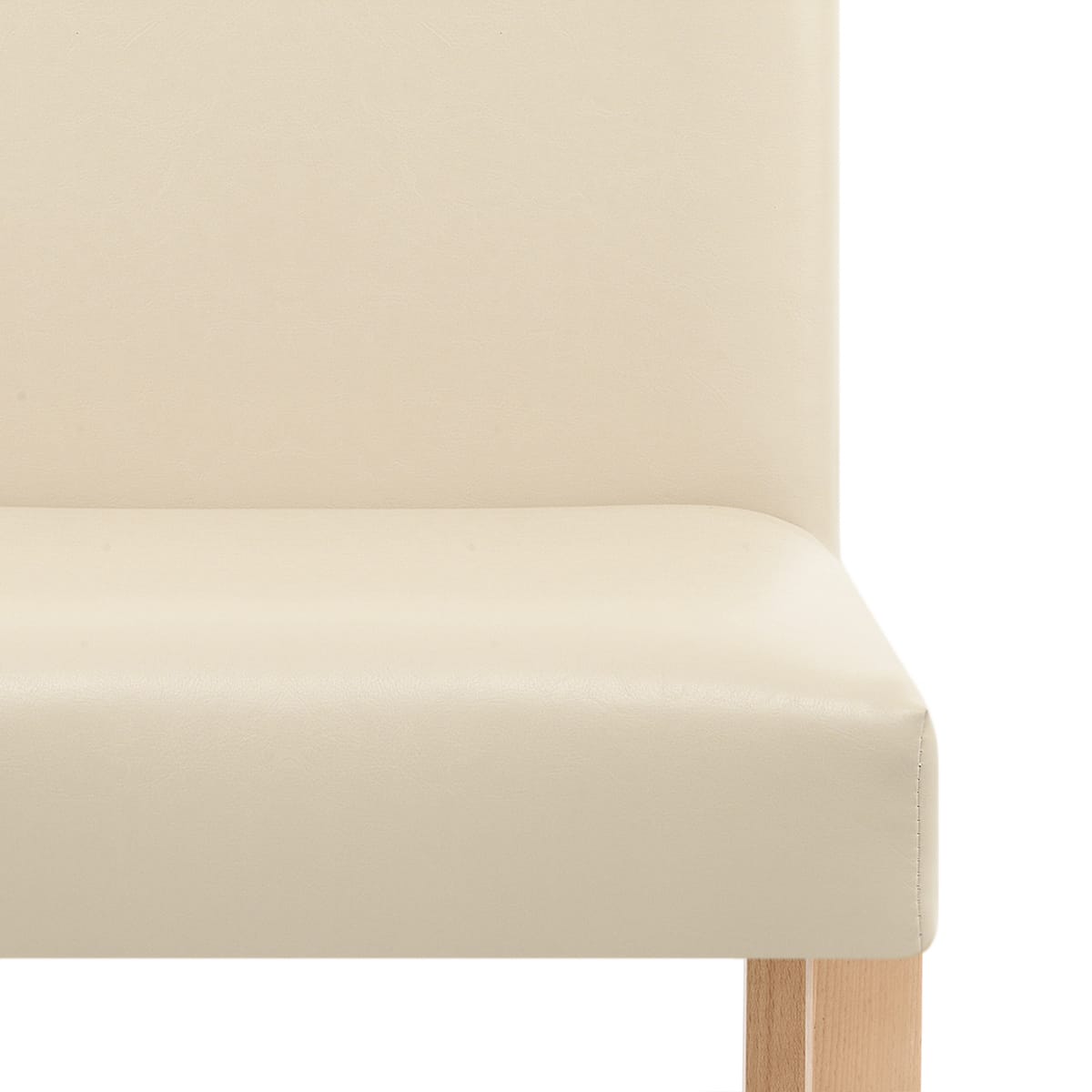 Silla Cuero Regenerado Madera - Chicago Roble Crema