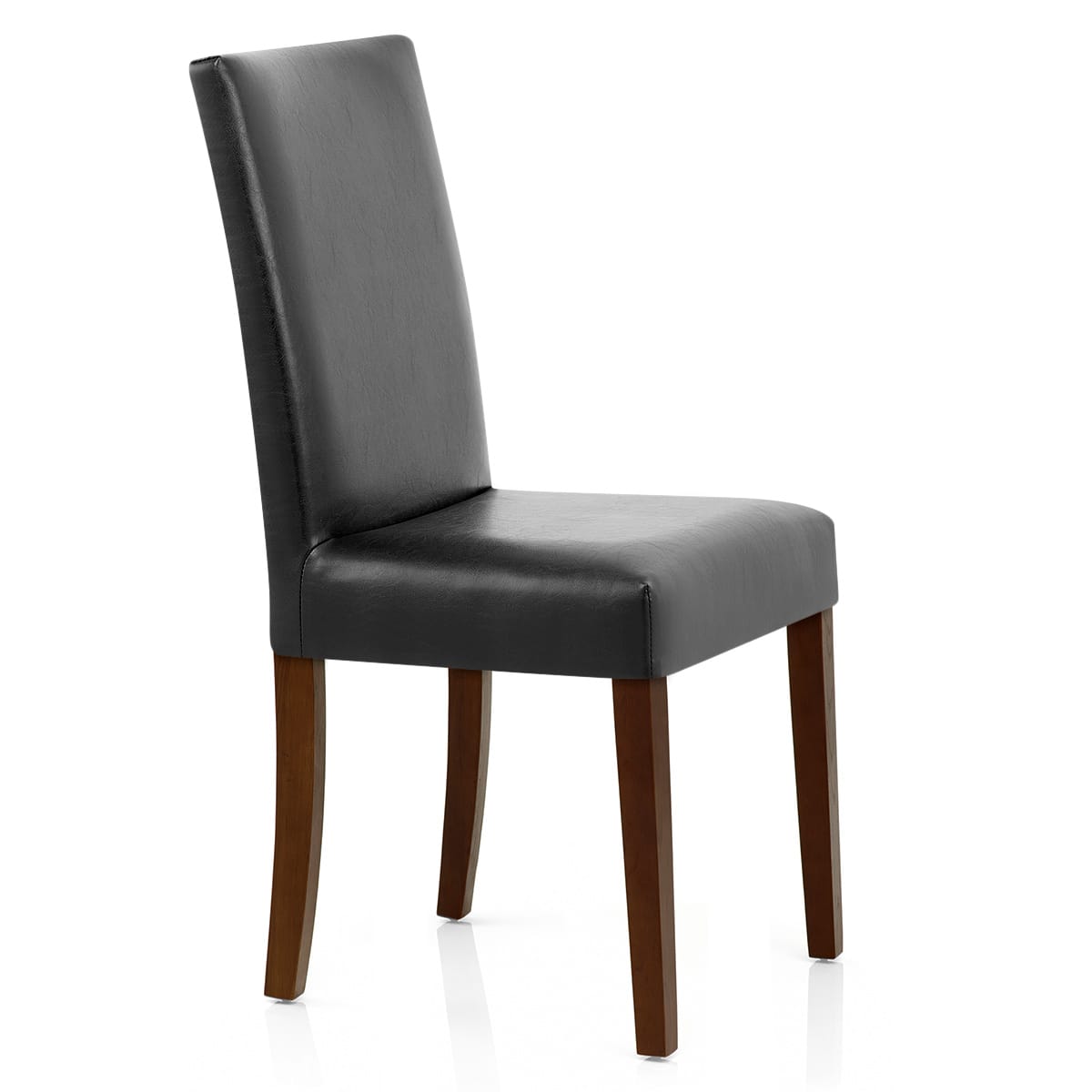 Silla Cuero Regenerado Madera - Chicago Nogal Negro