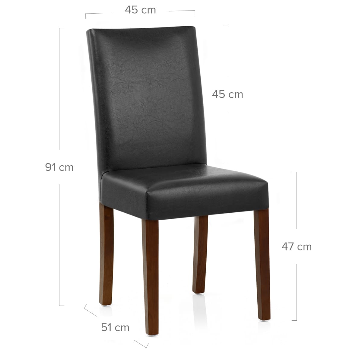 Silla Cuero Regenerado Madera - Chicago Nogal Negro