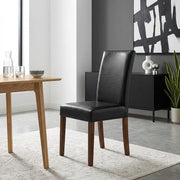 Silla Cuero Regenerado Madera - Chicago Nogal Negro
