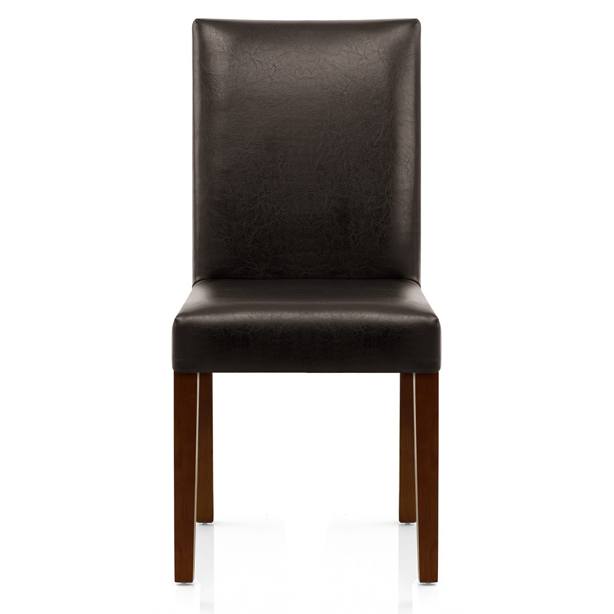 Silla Cuero Regenerado Madera - Chicago Nogal Marrón