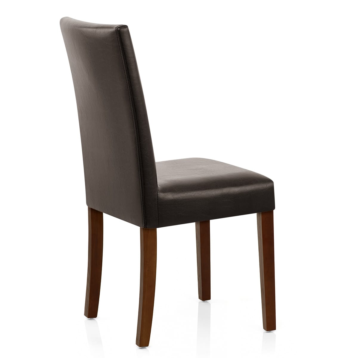 Silla Cuero Regenerado Madera - Chicago Nogal Marrón