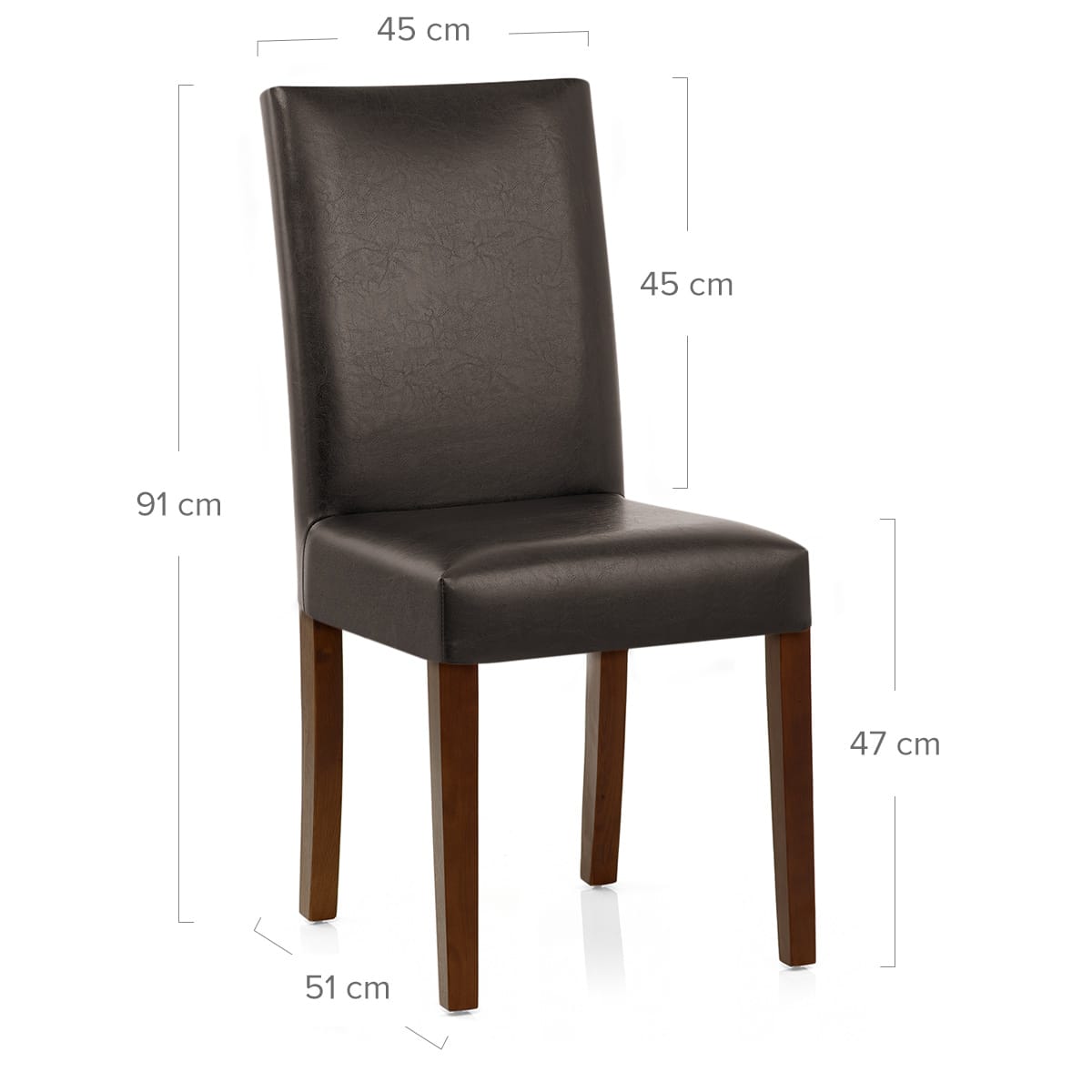 Silla Cuero Regenerado Madera - Chicago Nogal Marrón