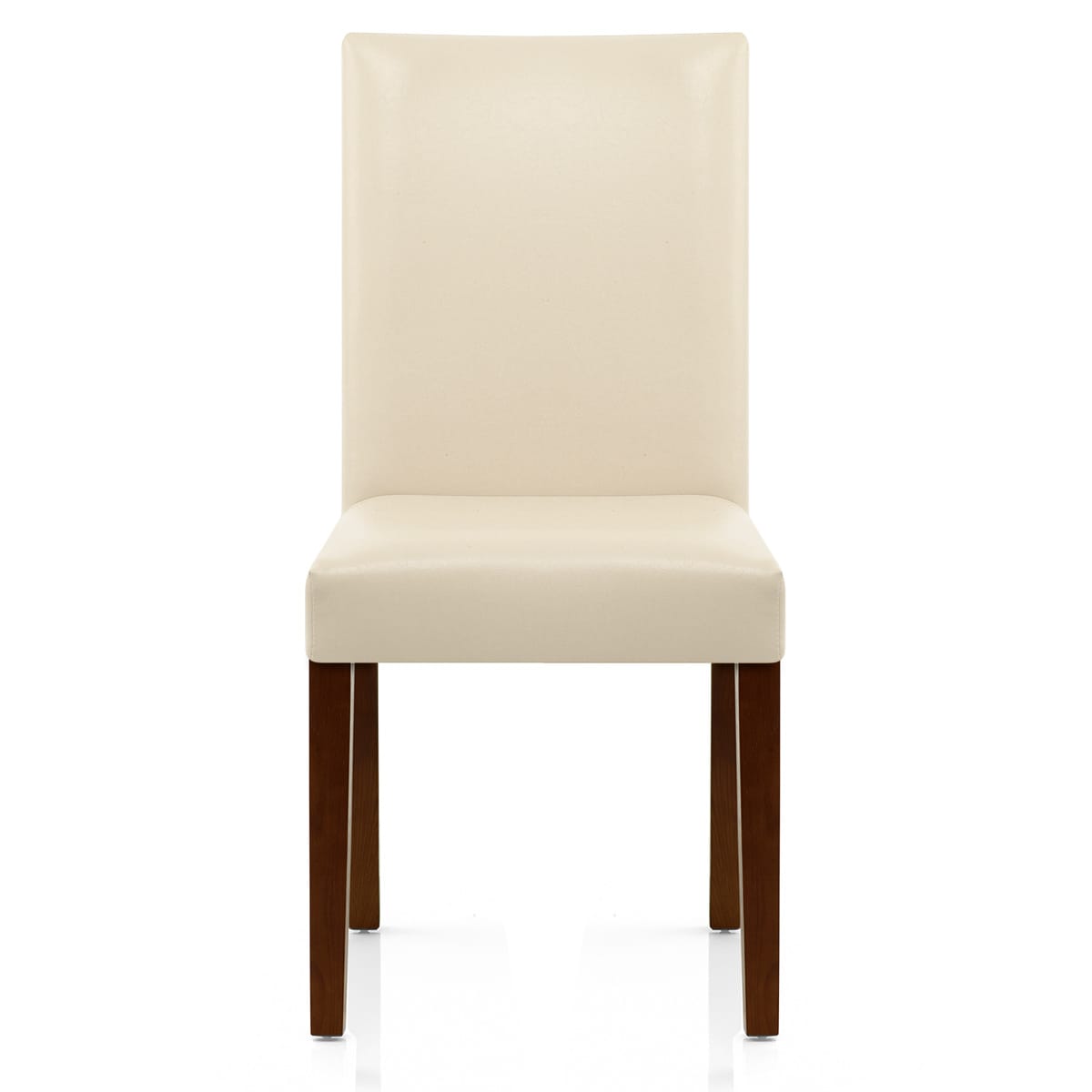 Silla Cuero Regenerado Madera - Chicago Nogal Crema