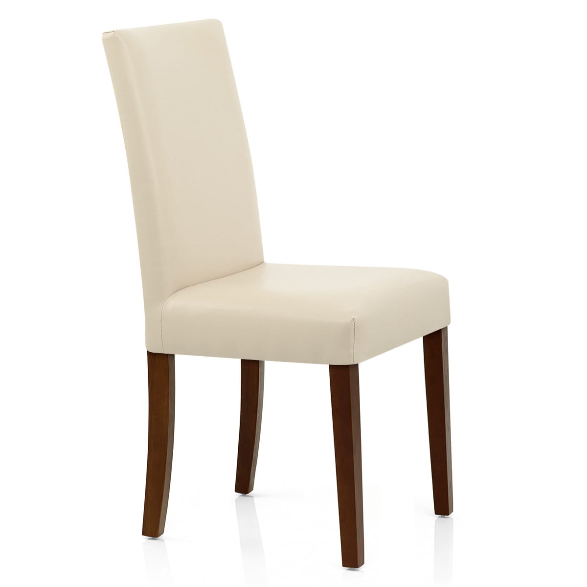 Silla Cuero Regenerado Madera - Chicago Nogal Crema