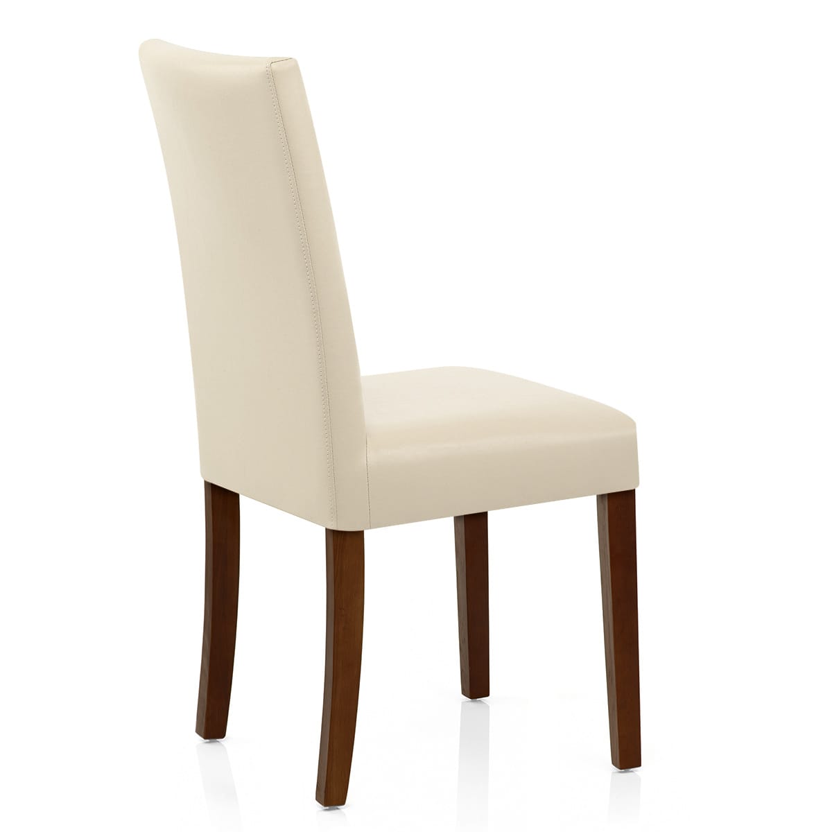 Silla Cuero Regenerado Madera - Chicago Nogal Crema