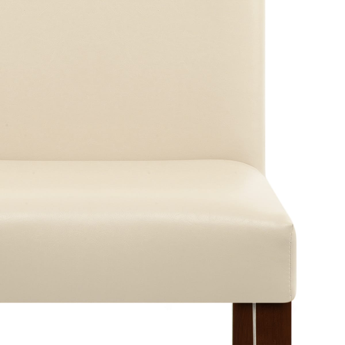 Silla Cuero Regenerado Madera - Chicago Nogal Crema
