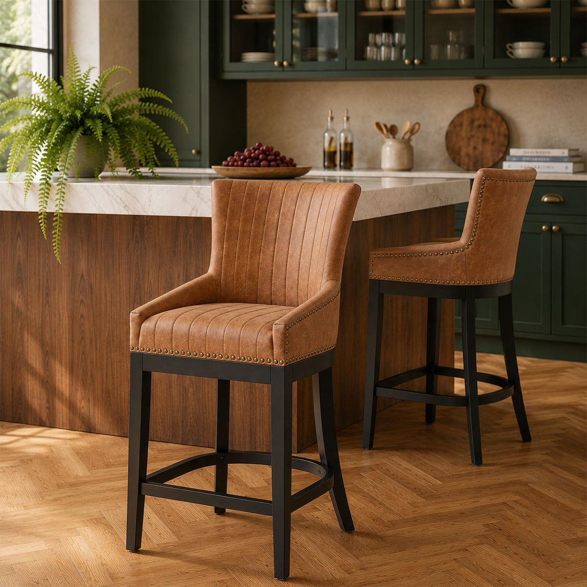 Taburete Polipiel Madera - Chiltern Marrón