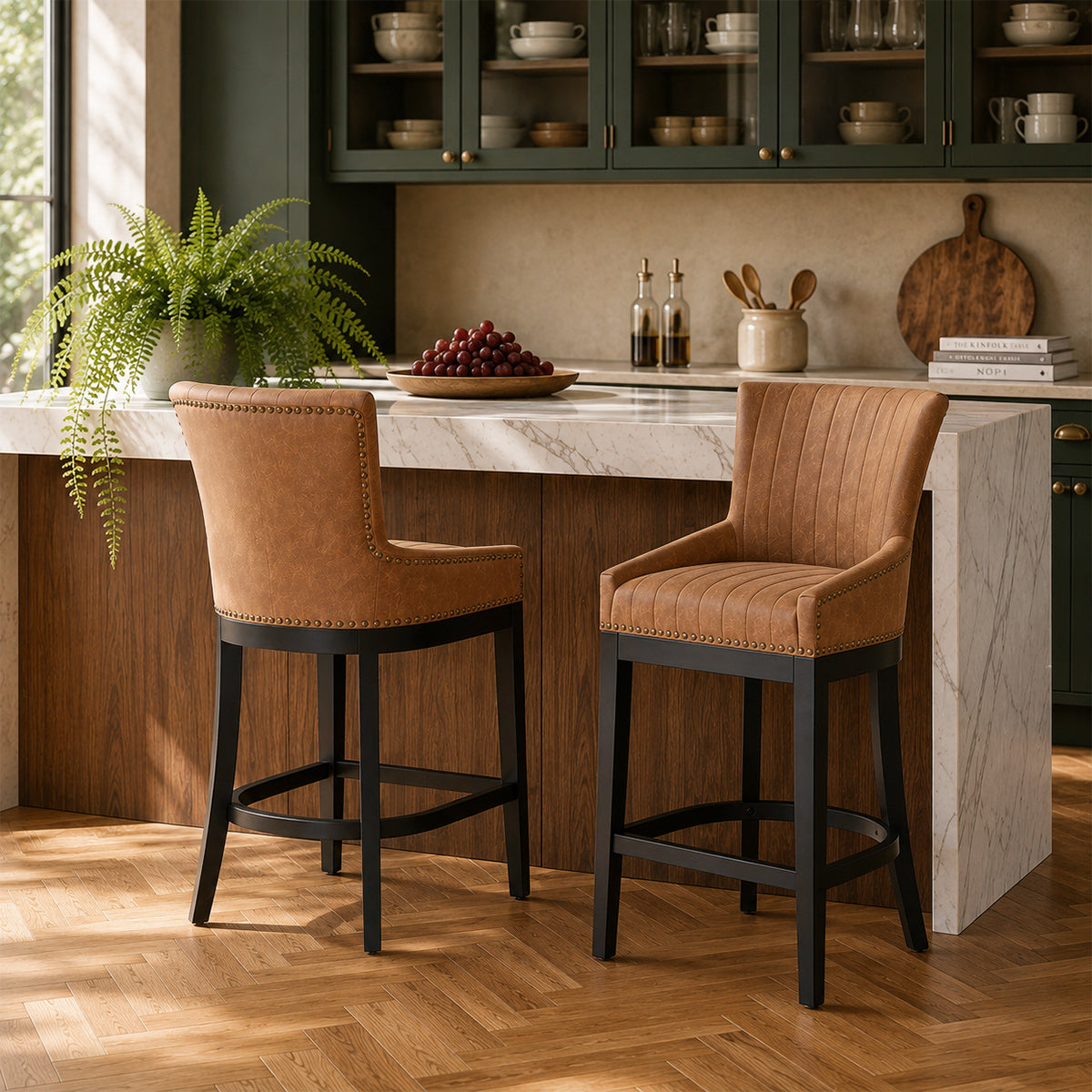 Taburete Polipiel Madera - Chiltern Marrón
