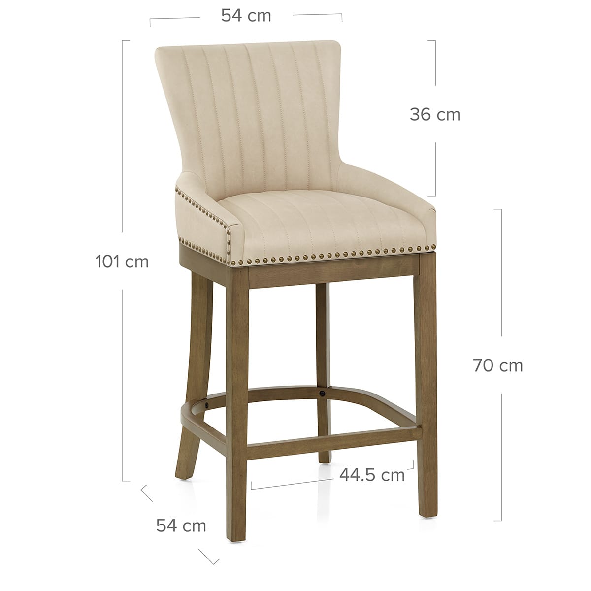 Taburete Polipiel Madera - Chiltern Crema