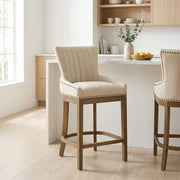 Taburete Polipiel Madera - Chiltern Crema
