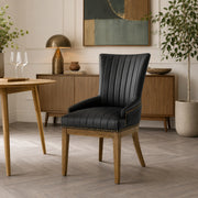Silla Cuero Auténtico Roble - Chiltern Negro
