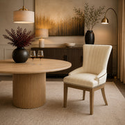 Silla Cuero Auténtico Roble - Chiltern Crema
