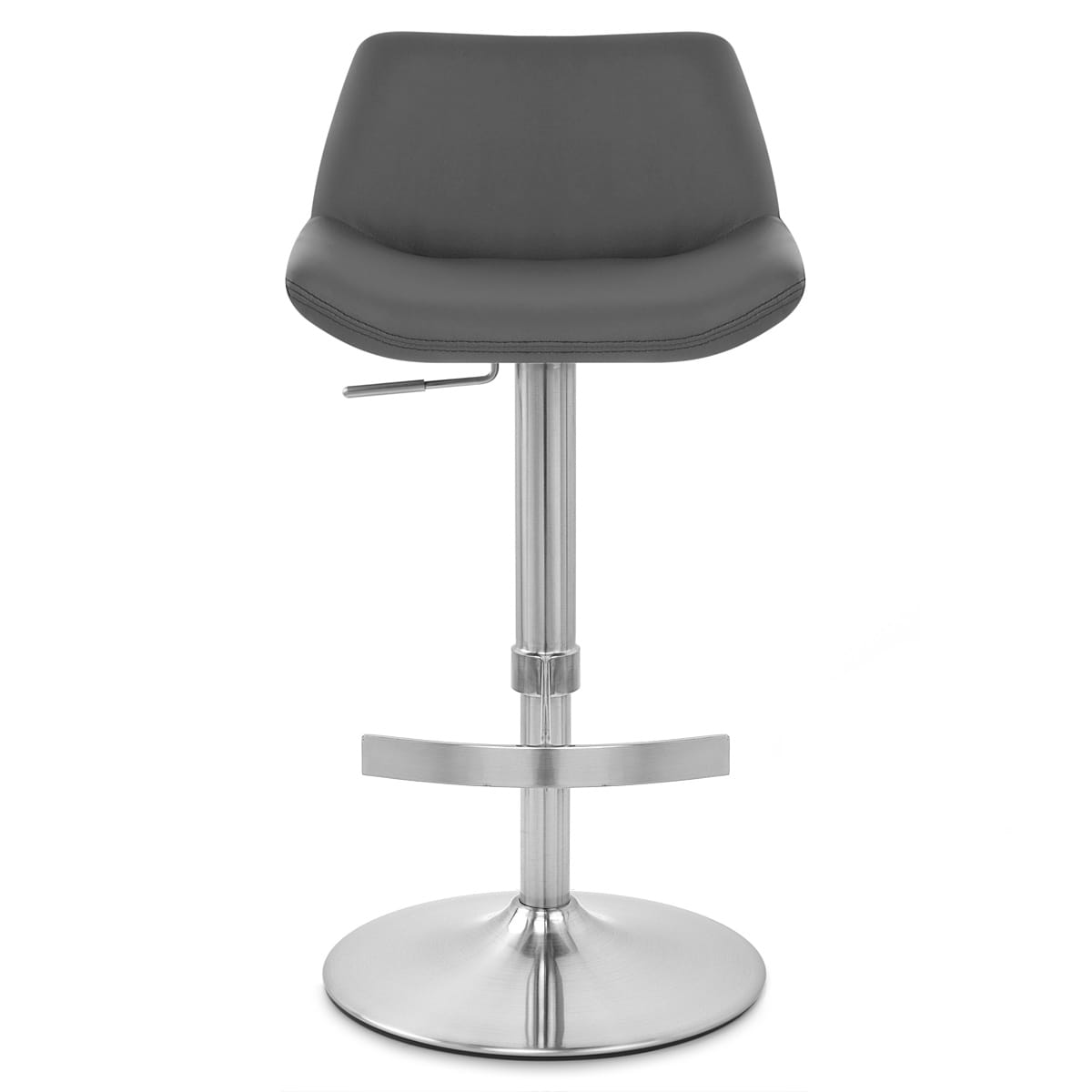 Taburete Cuero Auténtico Satinado - Christiana Gris