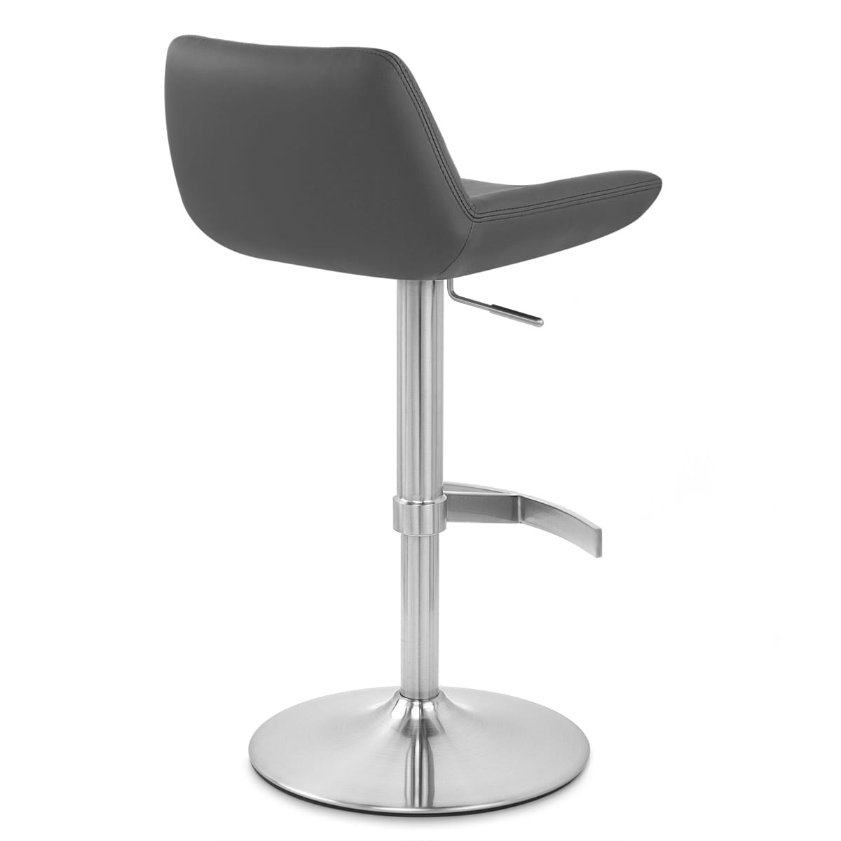 Taburete Cuero Auténtico Satinado - Christiana Gris