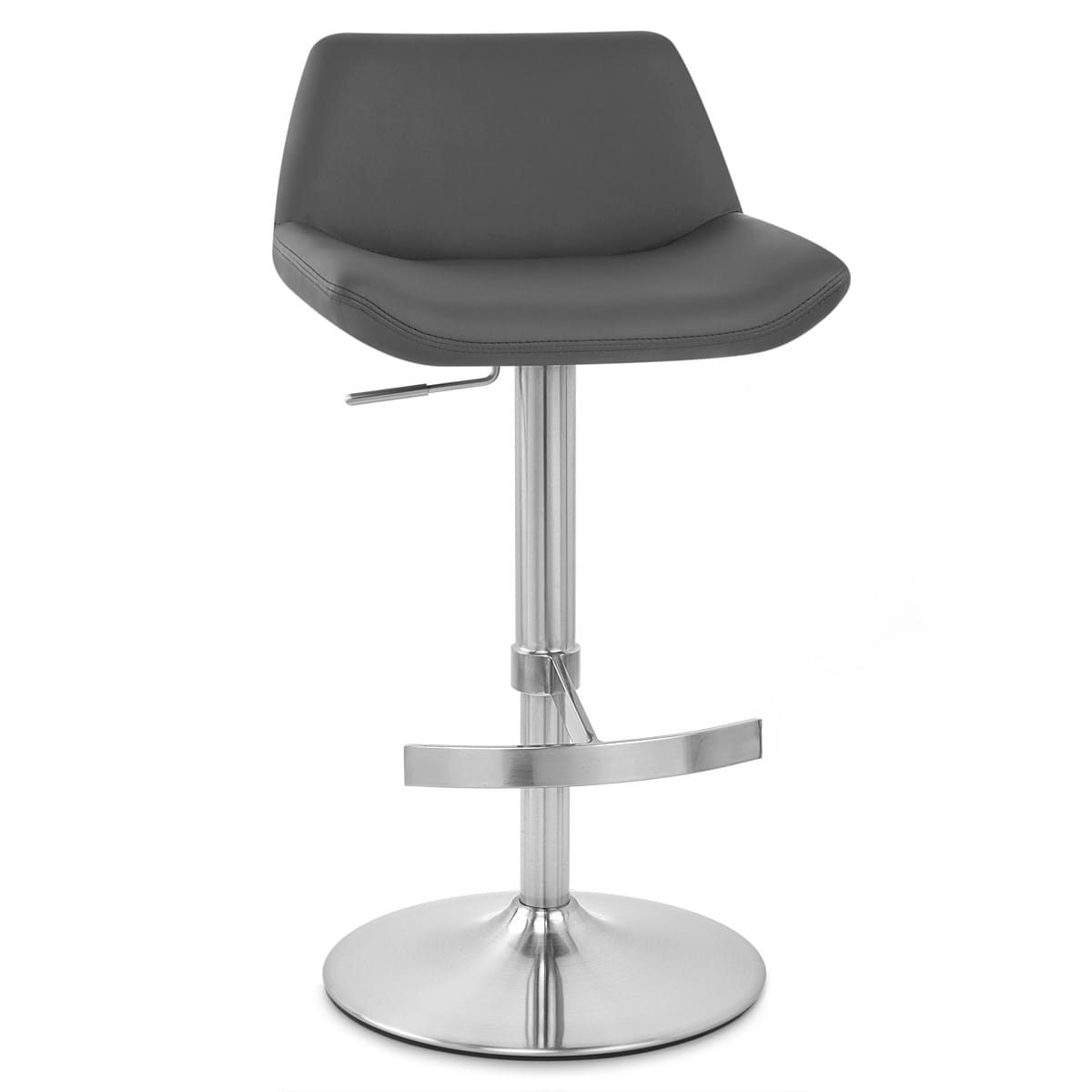 Taburete Cuero Auténtico Satinado - Christiana Gris