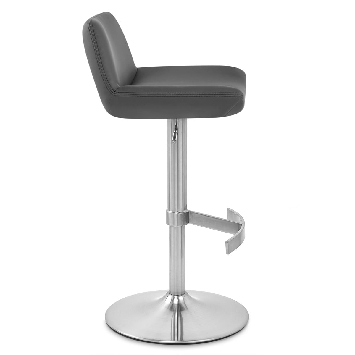 Taburete Cuero Auténtico Satinado - Christiana Gris