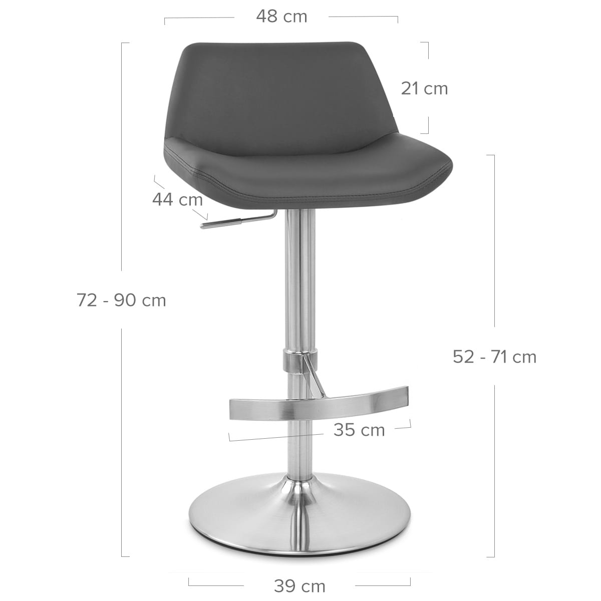 Taburete Cuero Auténtico Satinado - Christiana Gris
